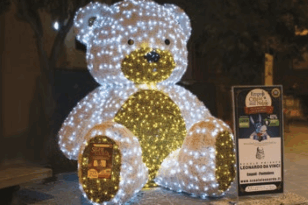 installazione luminosa teddy orso